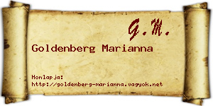 Goldenberg Marianna névjegykártya